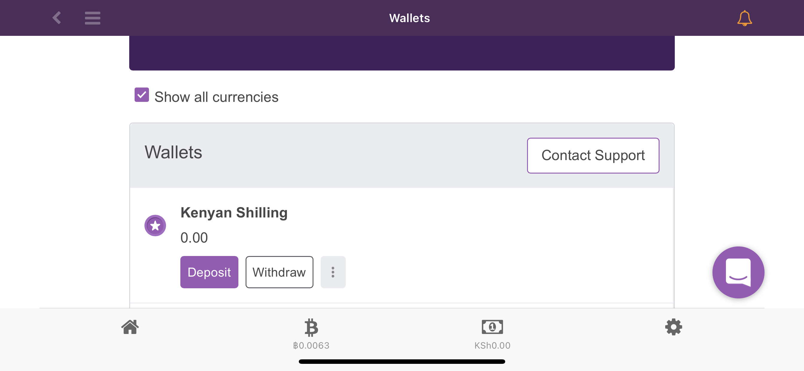 Use KES to buy Bitcoin in Kenya with our Fiat Wallet
